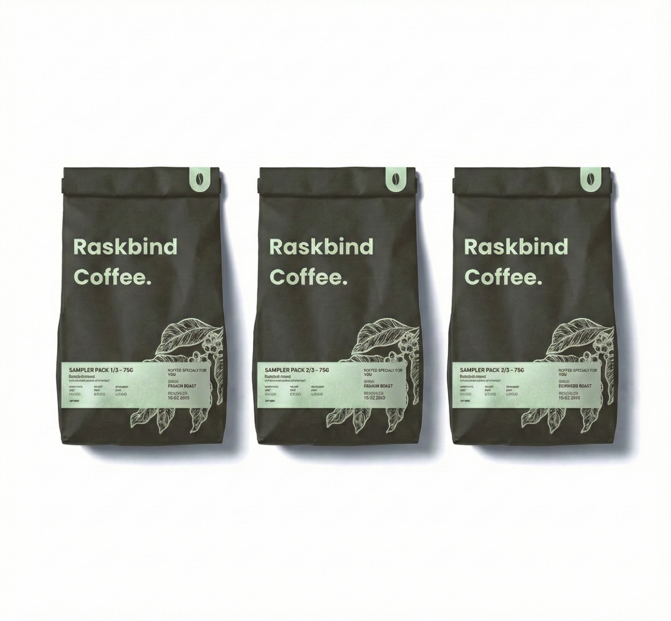 Ground Coffee Sampler Pack – Light, Medium & Dark Roast